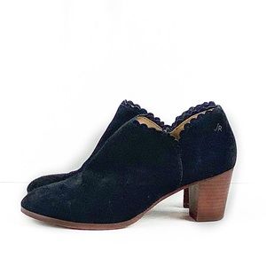 Jack Rogers Black Suede Marianne Zip Bootie Size 8.5